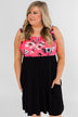 Attracted to You Floral Dress- Neon Pink & Black