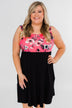 Attracted to You Floral Dress- Neon Pink & Black