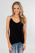 Somewhere Waiting for Me Twist Tank Top- Black