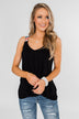 Somewhere Waiting for Me Twist Tank Top- Black