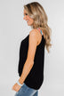 Somewhere Waiting for Me Twist Tank Top- Black