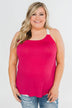 Crochet Strap Fuchsia Tank Top