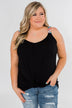 Somewhere Waiting for Me Twist Tank Top- Black