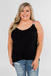 Somewhere Waiting for Me Twist Tank Top- Black