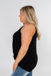 Somewhere Waiting for Me Twist Tank Top- Black