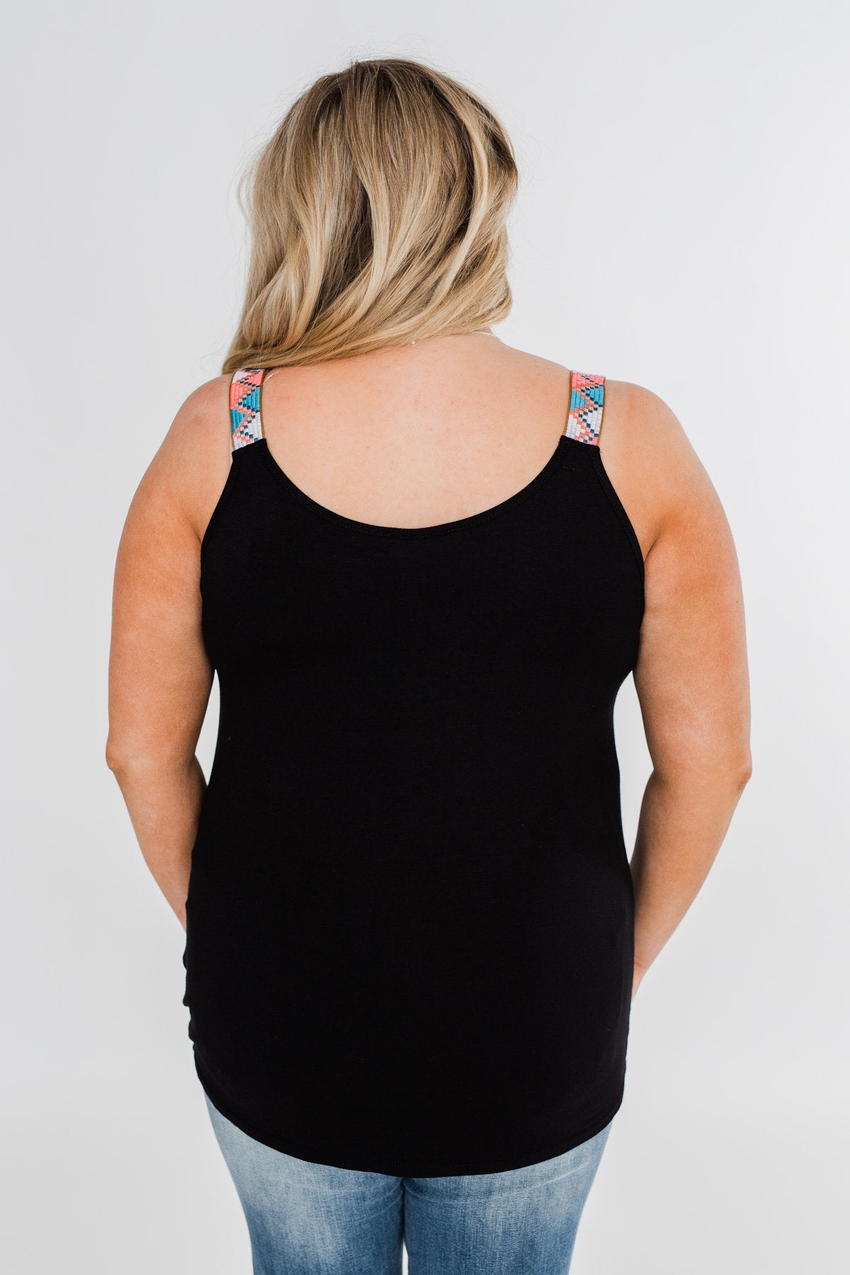 Somewhere Waiting for Me Twist Tank Top- Black