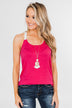 Crochet Strap Fuchsia Tank Top