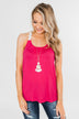 Crochet Strap Fuchsia Tank Top