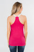 Crochet Strap Fuchsia Tank Top