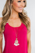 Cream Tassel Circle Accent Necklace