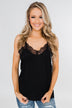 Comes Naturally Lace Racerback Cami- Black