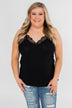Comes Naturally Lace Racerback Cami- Black
