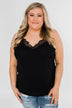 Comes Naturally Lace Racerback Cami- Black