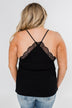 Comes Naturally Lace Racerback Cami- Black