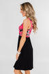 Attracted to You Floral Dress- Neon Pink & Black