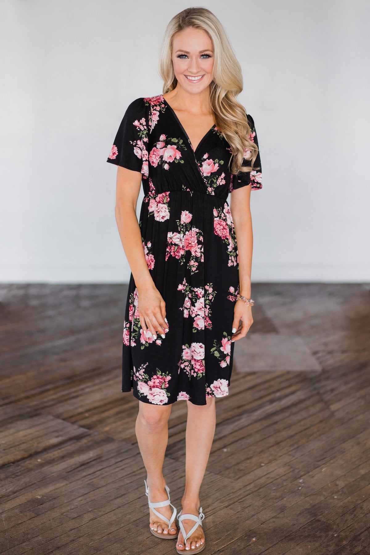 Summer Delight Floral Dress- Black Summer Delight Floral Dress- Black