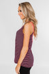 Striped Lace Racerback Tank Top- Neon Pink & Black
