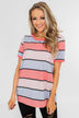 Live A Colorful Life Striped Top- Pink & Purple Tones