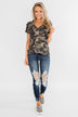 Discover Yourself Short Sleeve Top- Camo