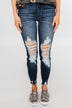 KanCan Raw Hem Skinny Jeans- Clara Wash