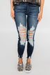 KanCan Raw Hem Skinny Jeans- Clara Wash