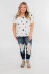 Shine On Criss-Cross Star Top- Ivory