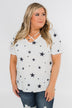Shine On Criss-Cross Star Top- Ivory