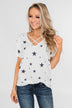 Shine On Criss-Cross Star Top- Ivory