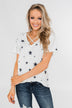 Shine On Criss-Cross Star Top- Ivory