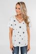 Shine On Criss-Cross Star Top- Ivory