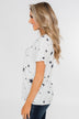 Shine On Criss-Cross Star Top- Ivory