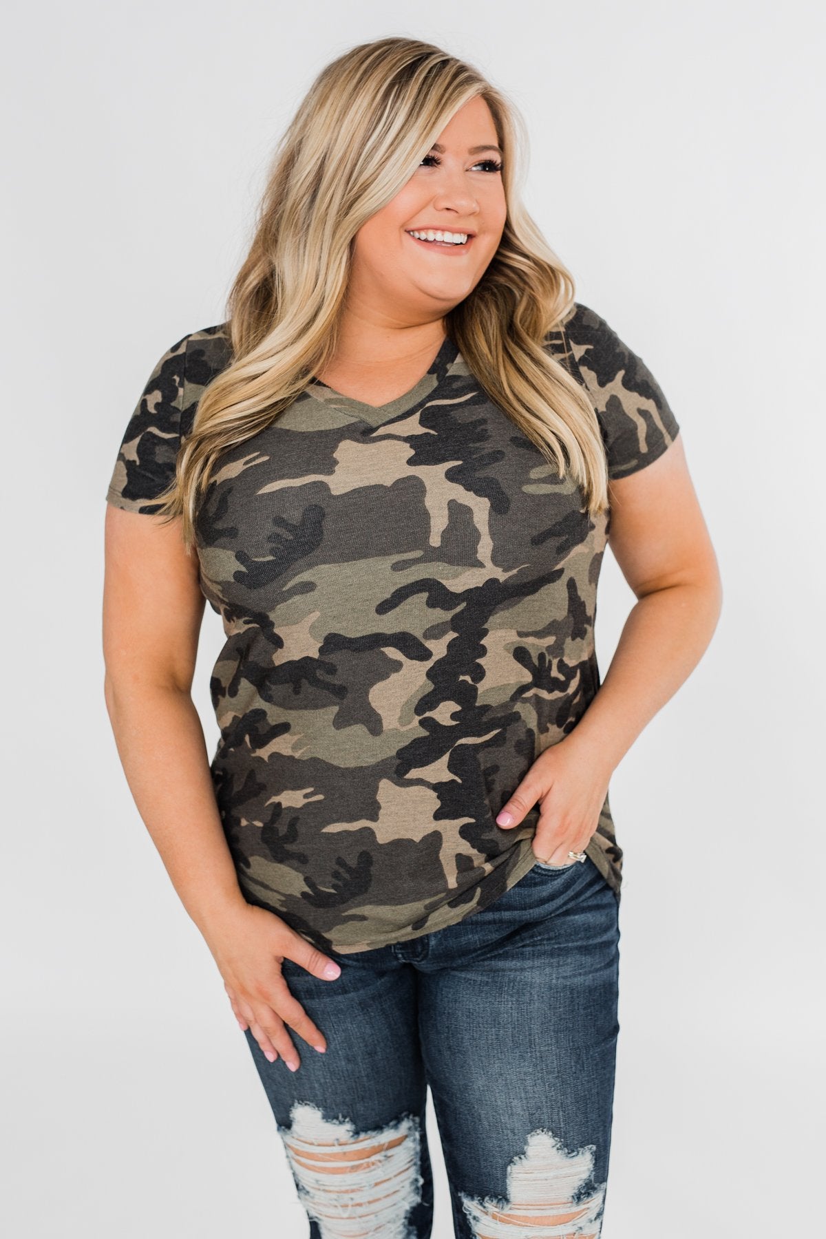 Discover Yourself Short Sleeve Top- Camo