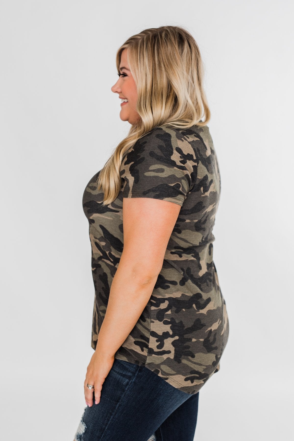 Discover Yourself Short Sleeve Top- Camo