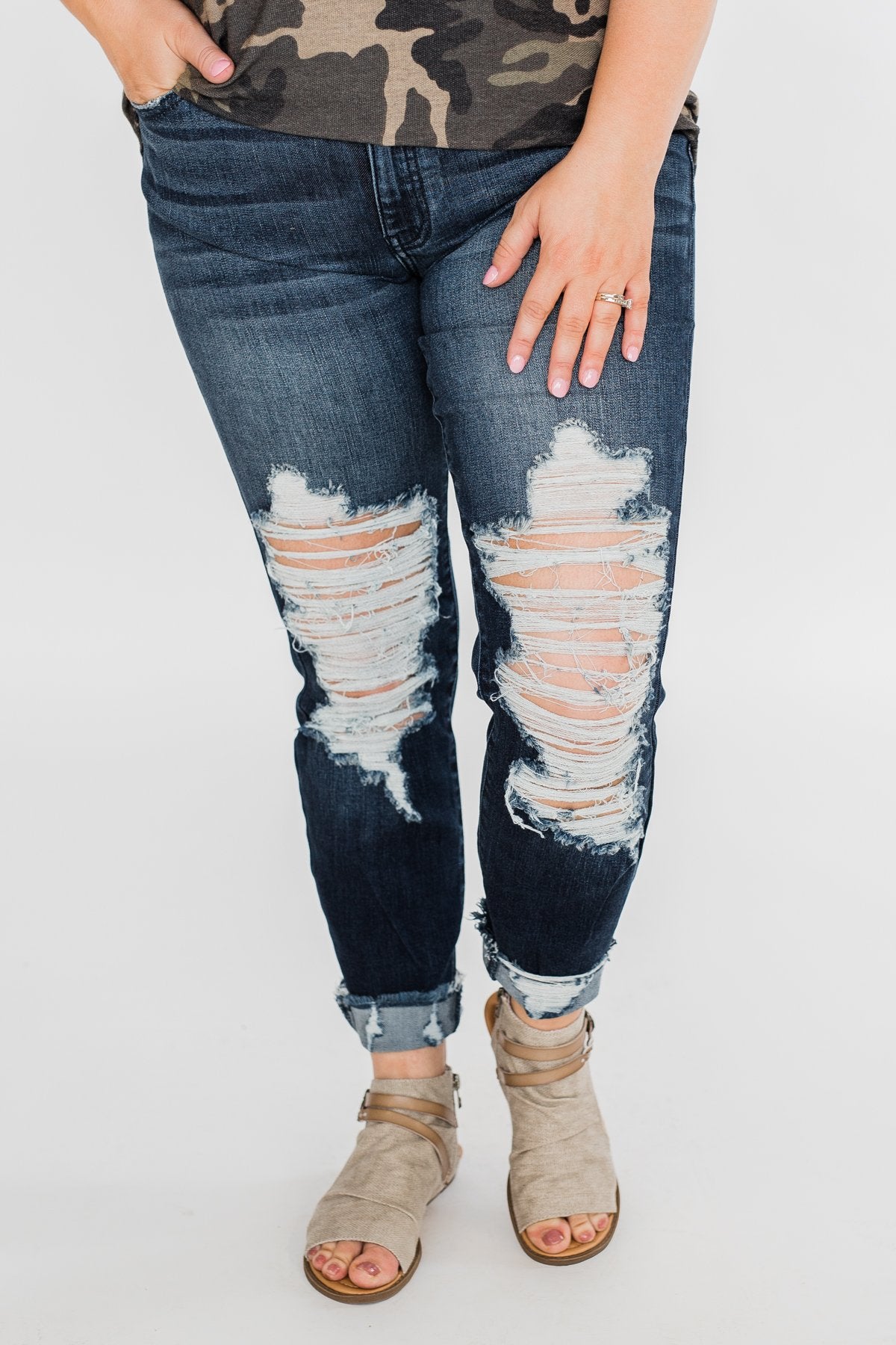 KanCan Raw Hem Skinny Jeans- Clara Wash