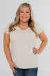 Meet Me Here Short Sleeve Top- Light Tan
