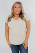 Meet Me Here Short Sleeve Top- Light Tan