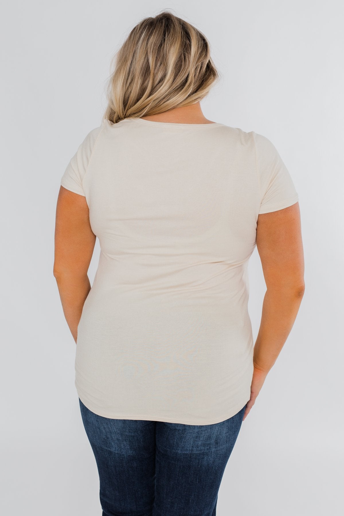 Meet Me Here Short Sleeve Top- Light Tan