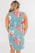 Soak Up The Sun Floral Dress- Antique Teal