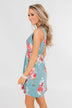 Soak Up The Sun Floral Dress- Antique Teal