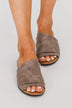 Sugar Equal Slip On Sandals- Taupe Distress