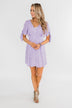 Time To Celebrate Leopard Tie Dress- Lavender