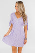 Time To Celebrate Leopard Tie Dress- Lavender
