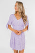 Time To Celebrate Leopard Tie Dress- Lavender