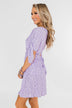 Time To Celebrate Leopard Tie Dress- Lavender