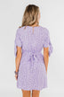 Time To Celebrate Leopard Tie Dress- Lavender
