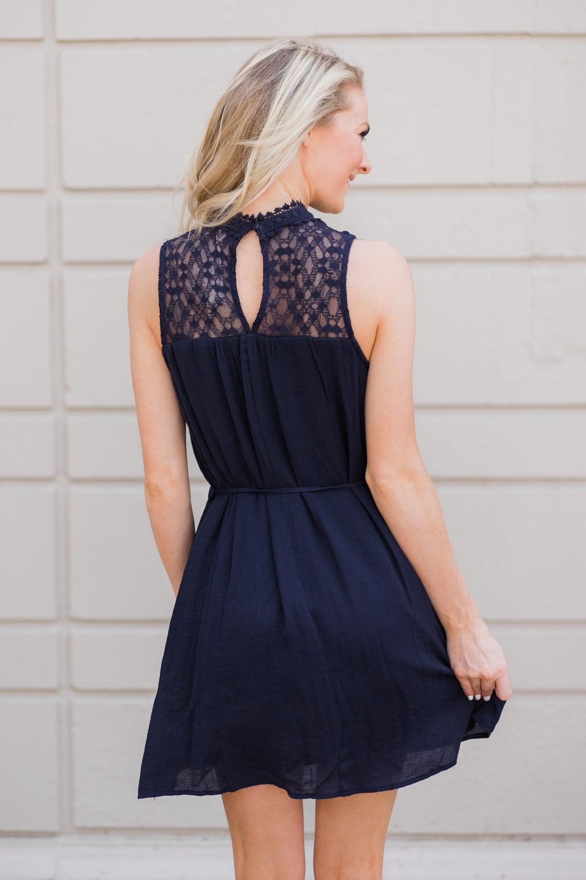 Farmer's Daughter Lace Dress- Navy