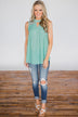Like I Loved You Lace Tank Top- Bright Mint