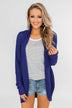 Knitted Drape Cardigan- Royal Blue
