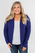 Knitted Drape Cardigan- Royal Blue