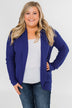 Knitted Drape Cardigan- Royal Blue